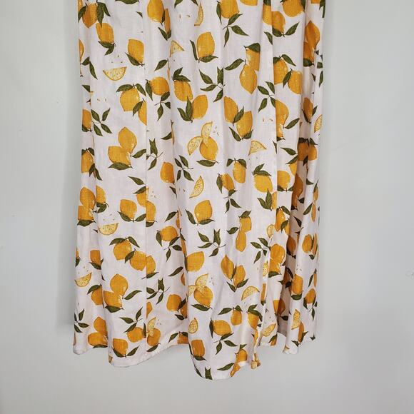 Reformation Marley Linen Off The Shoulder Midi Dress Lemonade Yellow Size 4 - Picture 7 of 10